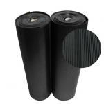 Covor cauciuc antiderapant cu linii inguste, 4/1200 mm, negru, 1 ml